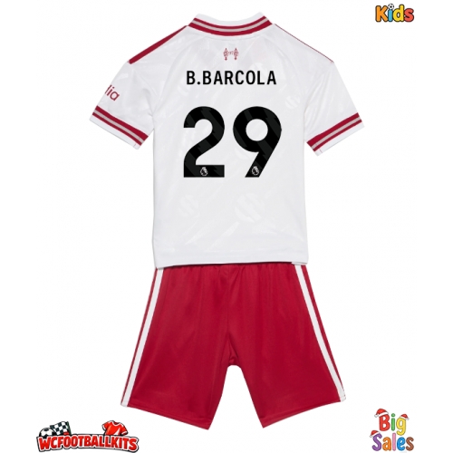 Liverpool Bradley Barcola #29 Replica Away Stadium Kit for Kids 2026-27 Short Sleeve (+ pants)